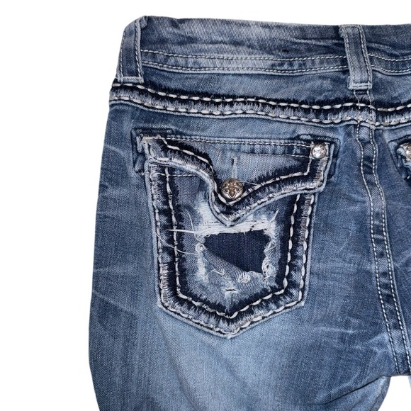 MISS ME Designer distressed easy boot jeans women’s size 29 8 - Picture 6 of 14